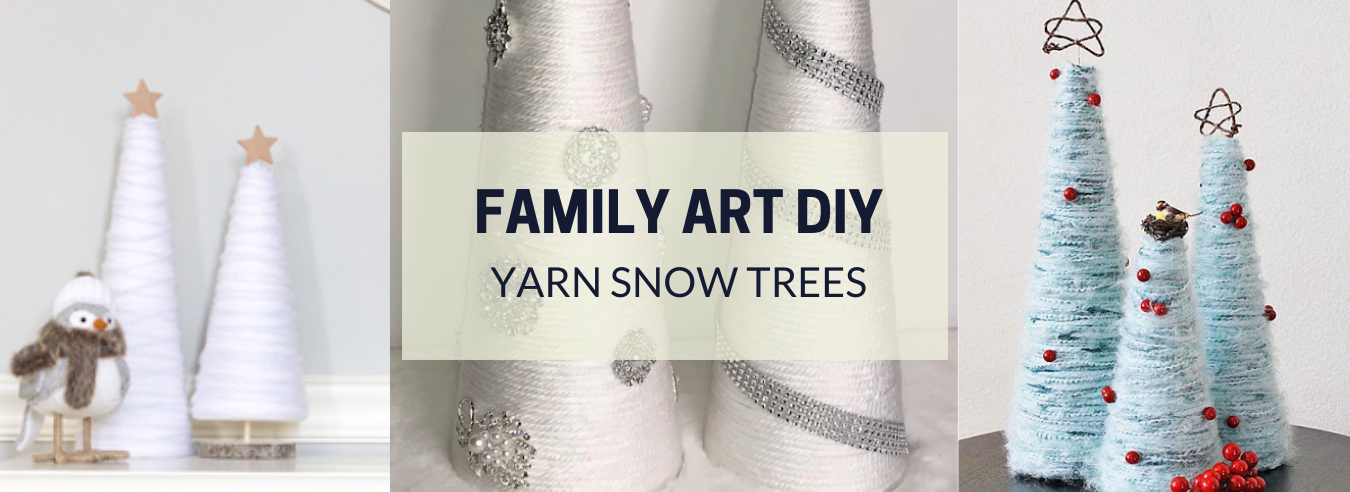 Family Art DIY - Yarn Snow Trees