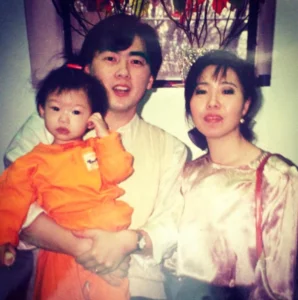 Awkwafina with her parents, Wally and Tia, shortly before Tia’s passing. Via Instagram.