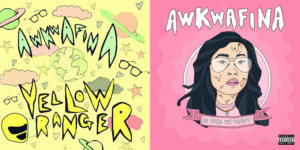 Awkwafina’s two studio albums: Yellow Ranger and In Fina We Trust. Via The Peak.