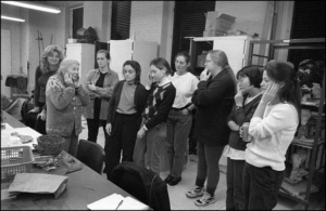 Kramer with her Art Therapy students at NYU. Photo by H. Stroyman.
