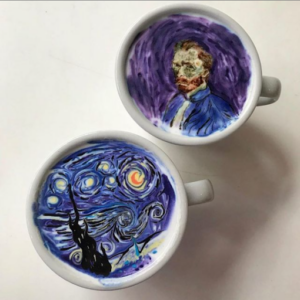 Vincent van Gogh’s The Starry Night as a latte. Via Instagram @leekangbin91.