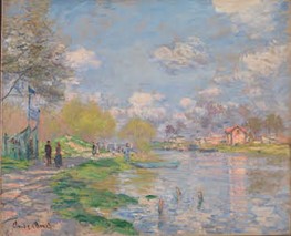 Spring by the Seine. Claude Monet.