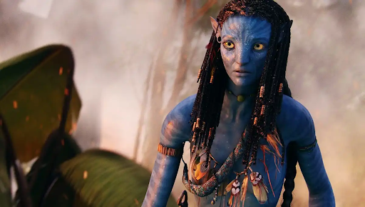 Zoe Saldana as Neytiri in Avatar. Via usmagazine.com